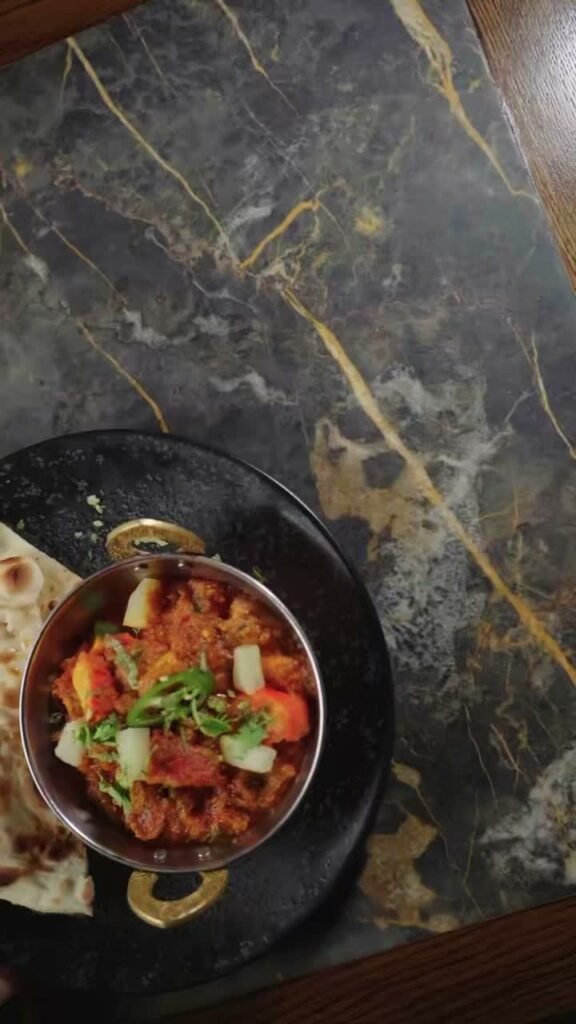 Food photography of a curry dish for Sanam Tandoori, Falkirk